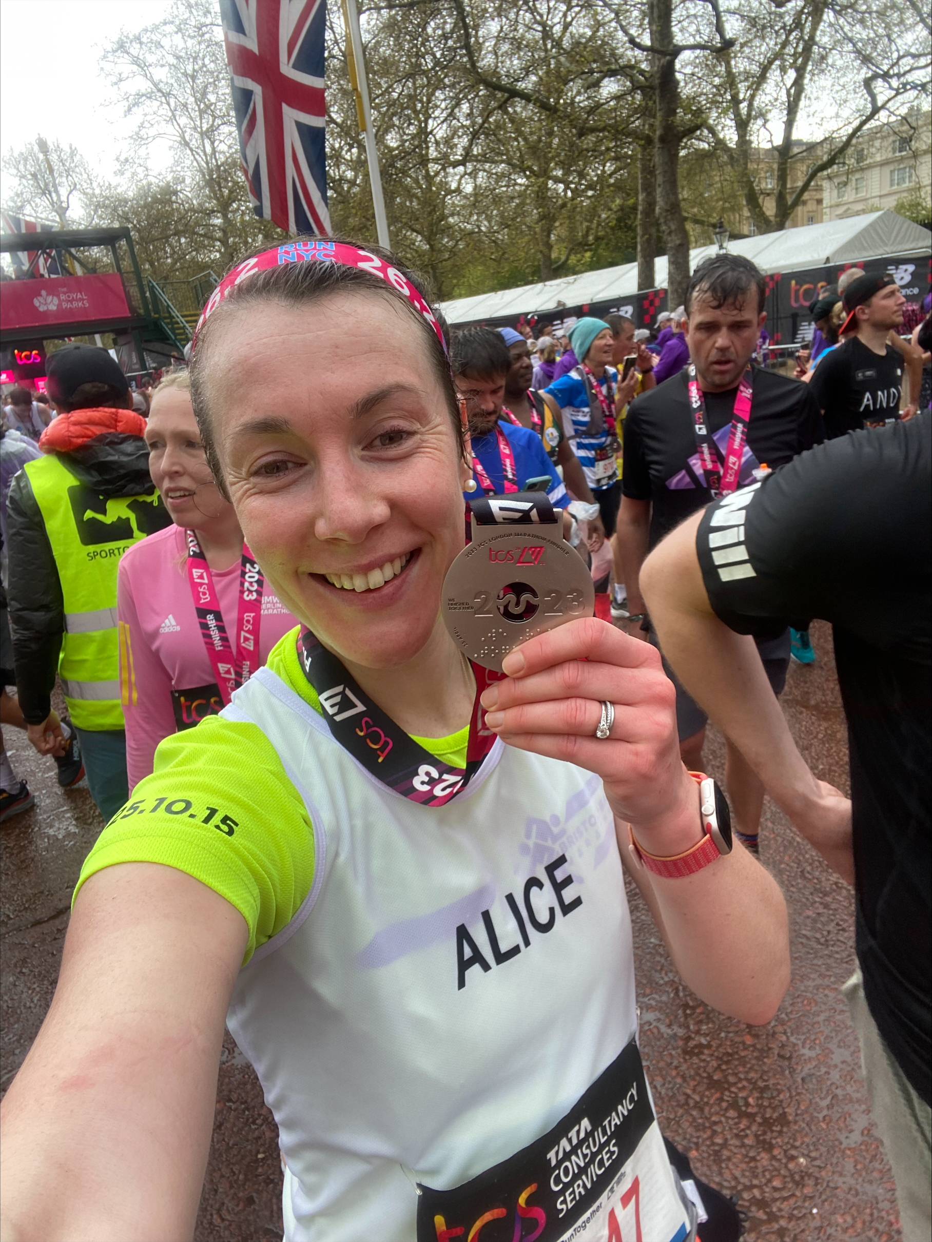 Alice with her London Marathon Medal